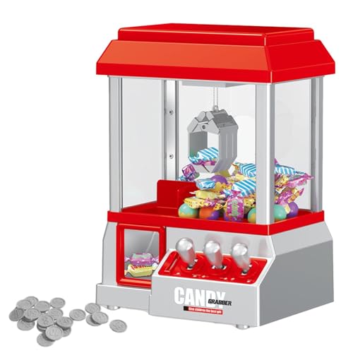 Candy-Greifautomat, Retro Arcade Candy Crawler, Münzbetriebener Candy-Greifautomat, Arcade m ini-Spielzeug-Greifautomat, m ini-Greifautomat, Karnevalsmusik Und 24 Spielmünzen, Geburtstagsgeschenkspiel von Aceirropy