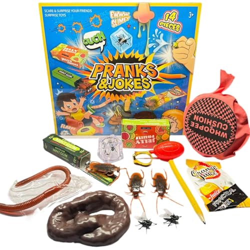 Streich-Set, Streich-Sets Für Kinder, Streich-Paket Und Scherzspielzeug-Box-Set, Praktische Witze, Spiele, Streich-Gadgets Für Kinder, Witze- Und Streich-Set, Aprilscherz-Streich-Zeug von Aceirropy