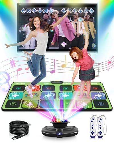 Acelufly Tanzmatte Spiele für Kinder und Erwachsene - Indoor Non Slip Wireless Übung Fitness-Matte für TV mit 5 Modi - Tanzen Spiele, 3 laufende Spiele, 9 HD-Kamera, 45 Yoga, 70 Controller-Spiele von Acelufly