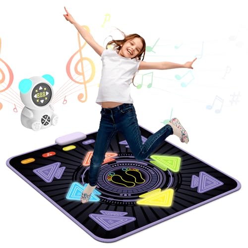 Acelufly Tanzmatte - Wiederaufladbares elektronisches Spiel für Kinder, leuchtende Tanzmatte mit Bluetooth-Musikplayer, Geschenk für Mädchen im Alter von 3, 4, 5, 6, 7, 8+ Jahren, Jungen von Acelufly