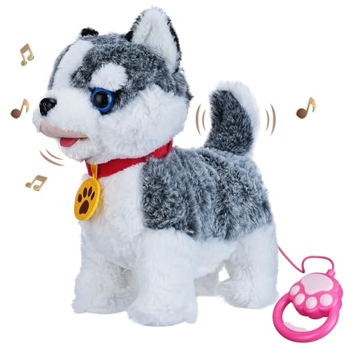 Aceshop Kinder Elektronische Haustiere Hund mit Leine,Interaktives Spielzeug für Kinder mit 8 Songs mit Gehen Bellen Wiederholendes Singen Schwanzwedeln Spielzeug Hund der Läuft und Bellt für Kinder von Aceshop