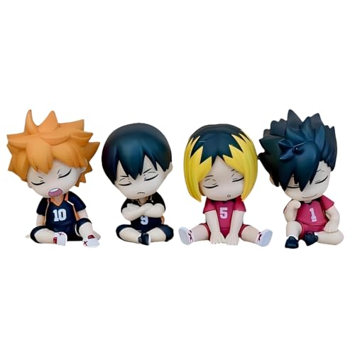 Acfigure 4 Mini sitzende Haikyuu Figur Modelle, 5CM Anime Charakter Modell Kuchen Dekoration Kreative Geschenke von Acfigure