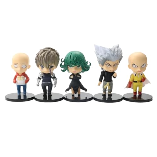 Acfigure 5 Stück Q Version One Punch Man Figuren-Modell, 9 cm Charakter-Modell Auto Dekoration Kuchendekoration Schöne Geschenke, JF-113018, Mehrfarbig von Acfigure