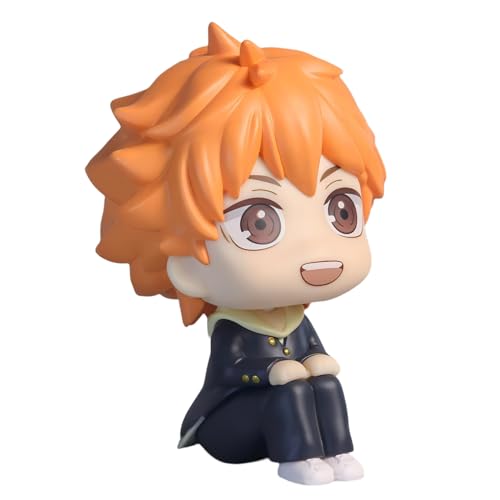 Acfigure Haikyuu Figur Modell, Hinata Shōyō Lovely Big Head Sitting Charakter Modell Auto Dekoration und 10CM Figur Geschenk (Hinata Shōyō) von Acfigure