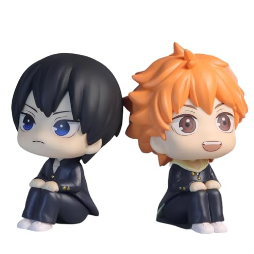 Acfigure Haikyuu Figur Modell, Hinata Shōyō Lovely Big Head Sitting Charakter Modell Auto Dekoration und 10CM Figur Geschenk (Shōyō/Tobio) von Acfigure