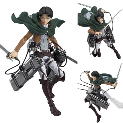 Acfigure Levi·Ackerman Anime-Figur, Anime-Charakter, bewegliches Gelenkstatue, Modell, Höhe 19 cm, PVC, für Desktop-Dekorationssammlungen von Acfigure