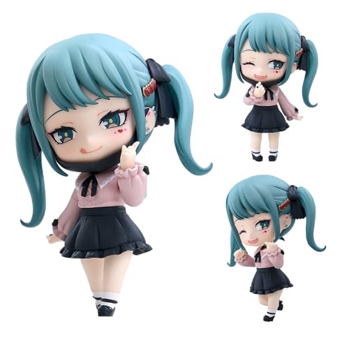 Acfigure Miku Anime Figur Cartoon Charakter Chibi Vampir Look Höhe 10cm Beweglichkeit Ersetzen Teile Design Statue Modell für Sammlung und Desktop Display von Acfigure