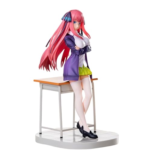 Acfigure Nakano Nin Anime-Figur, Höhe 21 cm, The Quintessential Quintuplets, Cartoon-Charakter, Schreibtisch, Raumstatue, Modell für Desktop-Dekoration, Sammlungen von Acfigure