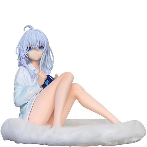 Anime Elaina Figur The Journey of Elaina Actionfigur, 11 cm, Sitzposition, Cartoon-Charakter, Zubehör, PVC-Modell für Desktop-Dekorationssammlungen von Acfigure