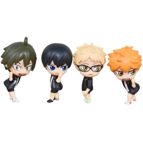 Anime Hinata Shoyo Figur Statue Vierteiliges Set Haikyuu Actionfigur Cartoon Charakter Zubehör PVC Modell für Desktop Dekoration Sammlungen von Acfigure