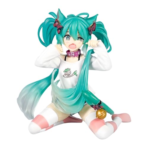 Miku Anime-Figur, Statue, Höhe 11,5 cm, Cartoon-Charakter, PVC-Material, Modell, kniende Position, Schreibtisch, Ornamente, Sammlerstücke, Geschenke von Acfigure