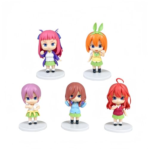 Nakano Miku Anime Figur Modell 11cm Fünfteiliges Set The Quintessential Quintuplets Action Figure PVC Statue Cartoon Character for Decoration Desktop Collection Gifts von Acfigure