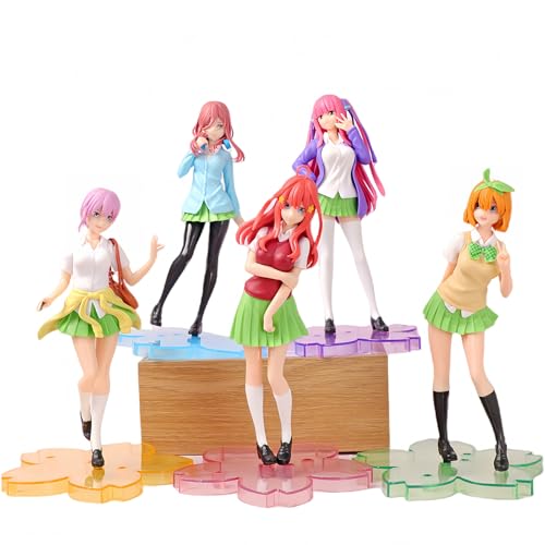 Nakano Miku The Quintessential Quintuplets Anime Figure 17cm Standing Posture Cartoon Character PVC Statue Model School Uniform Style for Desktop Collection Gifts (ALL) von Acfigure