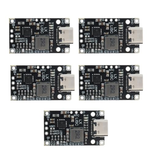 Acfthepiey 5 Stück Typ-C 3S BMS Lithium-Akku-Lade-Boost-Modul 8,4 V 12,6 V mit ausgewogener Unterstützung, Schnellladung mit Anzeige, Ersatzteile von Acfthepiey