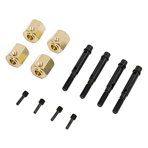 Zpoicaegn 4 StüCke Messing 12 Mm Rad Hex Extended Adapter mit Radwelle für YK4082 YK4102 4103 YiKong RC Crawler Auto Upgrade Teile von Acfthepiey