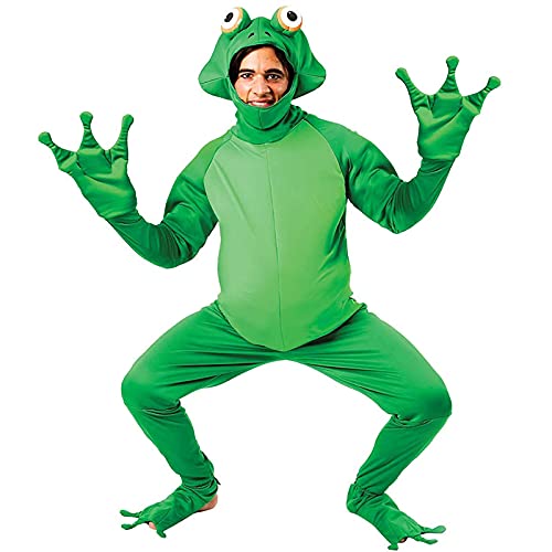 Achlibe Realistischer Frosch-Overall für Erwachsene, Plüsch, einteilig, Tier-Nachtwäsche, Halloween, Thanksgiving, Cosplay, Custume (A-a-Grün, L) von Achlibe