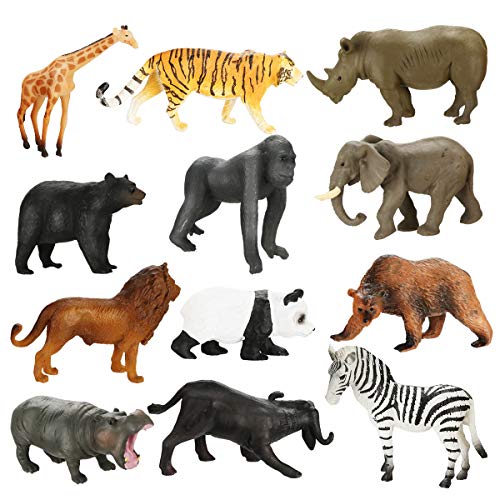 Achort 12 stücke Kunststoff Similation Wilde Tiere Figuren Modell Pädagogisches Erkenntnis Spielzeug, Action Figure Realistische Tiere Action Model Lernspielzeug Geschenk, Party Favors Kinder von Achort