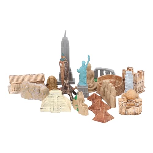 17-teiliges Miniatur-Antike-Gebäude-Spielzeug Rund um die Welt, Stadt-Miniaturen, Gebäude, ägyptische Pyramide, Modellbausatz, Altes Ägypten-Spielzeug, Spielzeug für Verschiedene von Acouto