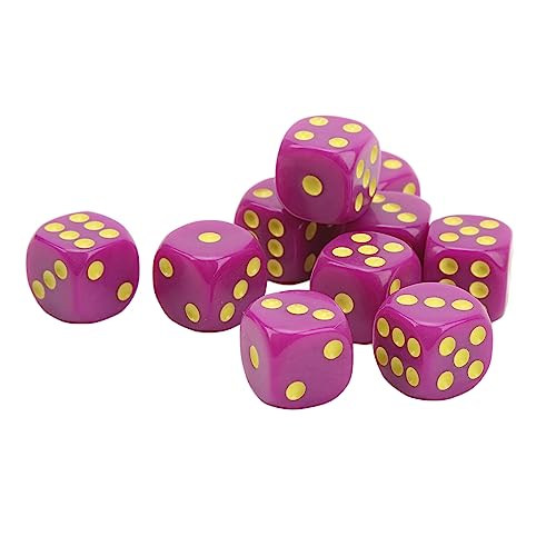 20 Stück 16 Mm Würfel mit Abgerundeten Ecken, 6-seitiges G-Würfel-Set für Tisch-Brettspiele, Mathe-Spiele, G-Würfel mit Schwarzen Punkten, Große Punkte für Einfaches Lesen und von Acouto