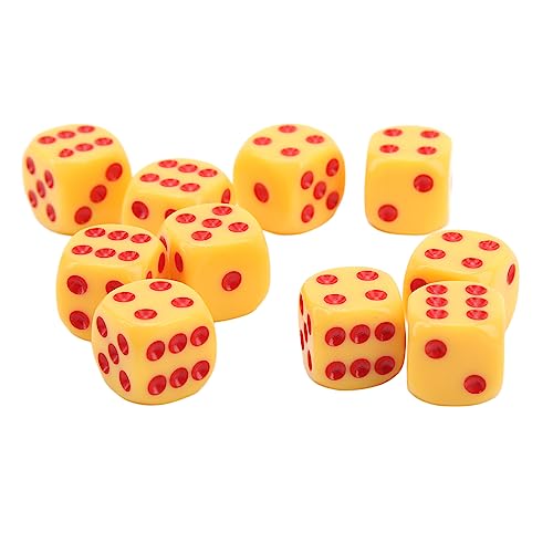 20 Stück 16 Mm Würfel mit Abgerundeten Ecken, 6-seitiges G-Würfel-Set für Tisch-Brettspiele, Mathe-Spiele, G-Würfel mit Schwarzen Punkten, Große Punkte für Einfaches Lesen und von Acouto