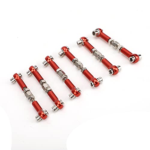 6 PCs Verstellbare Servo -Links Spurstange Set für RC -Auto 1/10 Car 47mm Accessoireslight Blau aus Aluminium Alle Servos LinkServos Link Rodrc Car Accessoriestie Rod (Rot) von Acouto