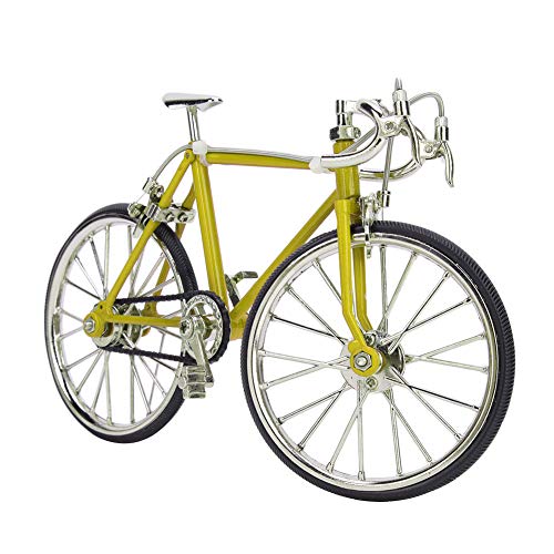 Acouto 1:10 Mini-Puppenhaus, Fahrrad, Legierung, Miniatur, Simuliertes Fahrrad, Fahrzeug, Modell, Spielzeug, Zubehör, Rot, mit Unserem Modul. Antwort von Als Sekunde Ihr (Yellow) von Acouto