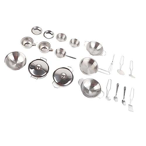 Acouto 25pcs Küchenspielzeug Edelstahl Kochgeschirr Kochutensilien Pfanne Spielzeug für Polierten Stahl Edelstahl Mehr Spielzeugküchenspielzeug -Spielzeug für Kinderstahlstahl Küchenspielzeug (25 Acouto 25pcs Küchenspielzeug Edelstahl Kochgeschirr Kochutensilien Pfanne Spielzeug für Polierten Stahl Edelstahl Mehr Spielzeugküchenspielzeug -Spielzeug für Kinderstahlstahl Küchenspielzeug (25 von Acouto