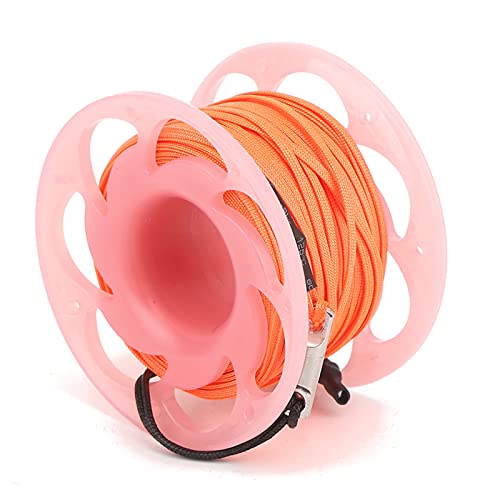 Acouto 30m Plastikdrahtrollen Dual Heads Haken Tauchmarker-Seilwinde Spulenblau Enthält eine Reine Anti-Winding-Drehung Dieses Design TA Plastiklinienradgewinde Spulenseil (PINK) von Acouto