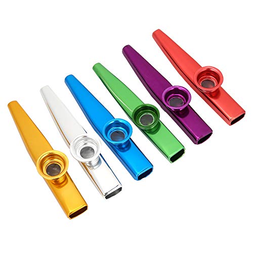 Acouto Kazoo Musikinstrument, Blasinstrument, Musikspielzeug, Metall, 6 Stück, Einfach zu Spielen, Tragbar, Party von Acouto