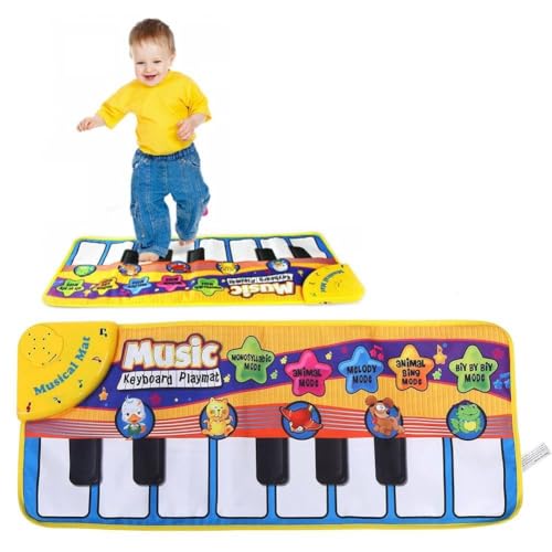 Acouto Spielmatte für Elektronische Klaviermusik, Tier-Sou-Musiktastatur, Krabbeldecke für Kinder, Zur Verbesserung der Wahrnehmung und der Wahrnehmung Ihres Kindes von Acouto