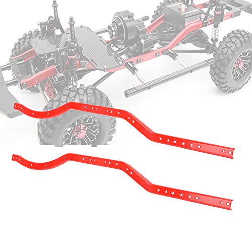 Acouto Universelle Stahl-Chassis-Schienen, RC-Car-Zubehör für AXIAL SC 90027 SC II 90046 90047. Rote Farbe, Tolles Zubehör, ohne Unnötiges Gewicht für das Modell Steel Chassis von Acouto