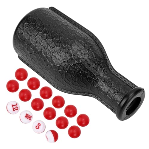 Billard-Pool-Shaker-Flasche mit 16 Nummerierten Tally-Kugeln, Pool-Würfelbox, Billard-Zubehör, Schwarze Ergänzung für die Sammlung Jedes Enthusiasten. Billard Sind Billard-Shaker von Acouto