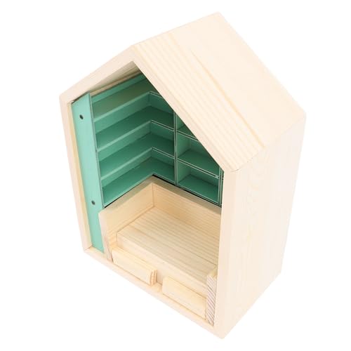 Doll House Bookshelf Miniatur Doll House Bücherregal Angsthandschere Orament Holz Stress Relief Bücherregal für Raumstudienschalter Wohnzimmer Buchhandlung Buchhandel Nicht So von Acouto