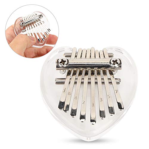 Eigenschaften: 1. Super Mini Schön und süß mit Herzförmigem Kristall Kalimba 8 Tasten Kalimba Musikinstrument Spielzeug Daumenklavier Kompakt und Leicht Schöner Klang Bankett von Acouto