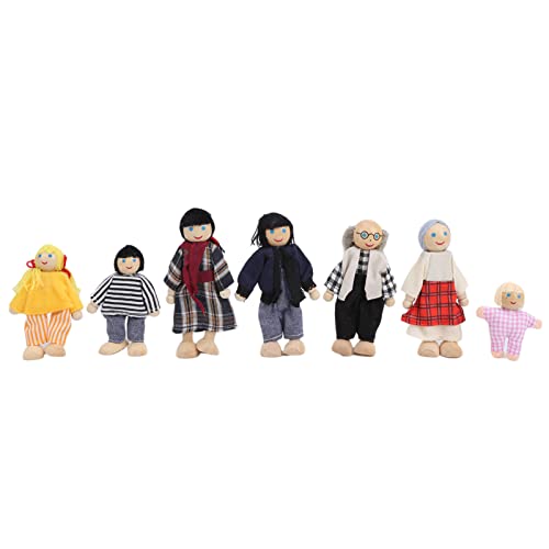 Familienpuppenfiguren aus Kiefernholz, Miniaturmenschen, Spielzeugset, Ornament, Pädagogisches Puppenhauszubehör, Fördern die Kreativität von 3 Kindern und Ermöglichen Ihnen das von Acouto