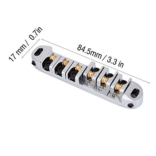 Gitarren-Rollerbrücke Im LP-Stil, Konstruktion aus Korrosionsbeständiger Legierung, Begehrtes Ersatzteil, 3 Farben (Silver) von Acouto