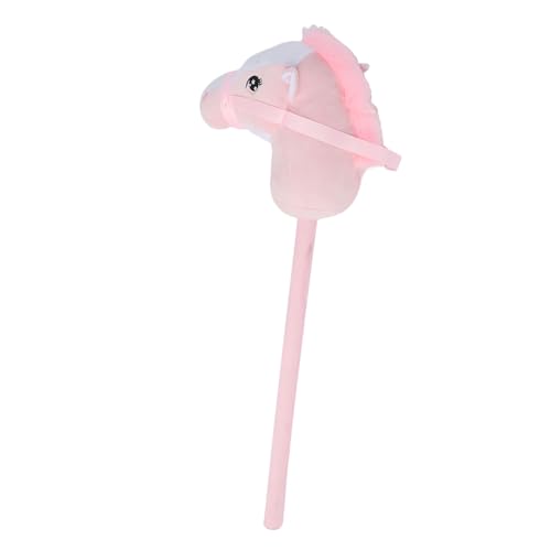 Hobby Horse Stick Toy, Plüschmaterial, feine Verarbeitung, Cartoon-Design, breite Anwendung für Kinderpartys, 70 cm, PVC-PVC (Pink) von Acouto