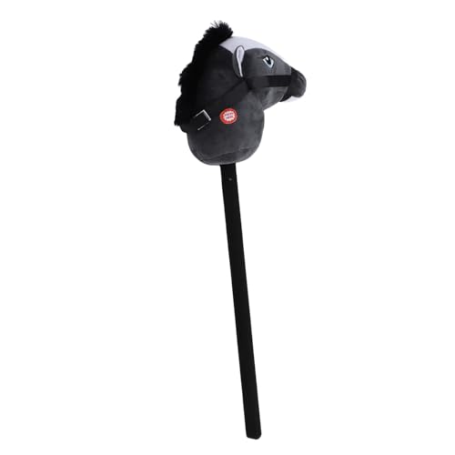 Hobby Horse Stick Toy, Plüschmaterial, feine Verarbeitung, Cartoon-Design, breite Anwendung für Kinderpartys, 70 cm, PVC Plüsch (Schwarz) von Acouto