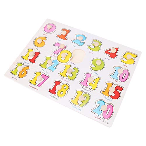 Hölzernes Kognitives Knopfpuzzle für, Pädagogisches Lernspielzeug mit Hand G. Tier- und Fruchtmuster Streichen Dieses Spielzeug für und Stimulieren die Visuelle Wahrnehmung von Acouto