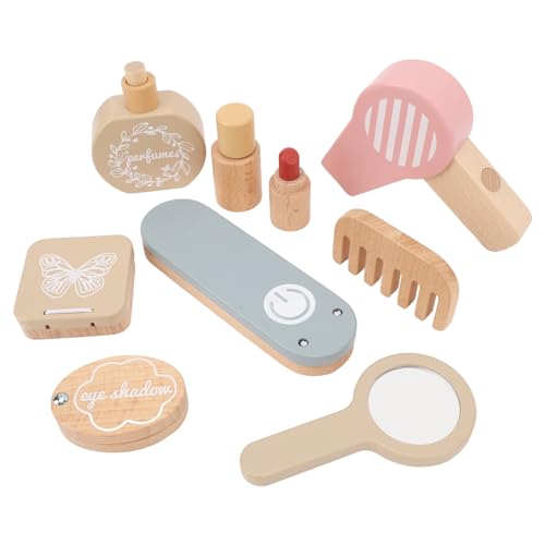 Holz-Schönheitssalon-Spielset, Farbenfrohes Make-up-Spielzeugset aus Holz, Fördert die Fantasie, Buchenholzmaterial, Schönheitssalon-Spielset für Mädchen von Acouto