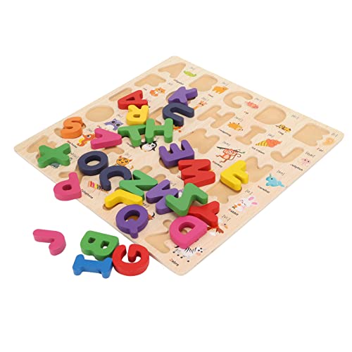 Holzpuzzle, Sicher zu Verwendendes Alphabet-Puzzle-Aufklärungsspielzeug für Babys von Acouto