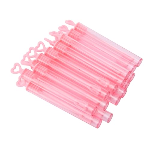 Mini Bubble Zauberstäbe Rosa Herzförmige Blasen-Sticks für Kinder Hochzeit Spiel Bevorzugung 50 Stück von Acouto