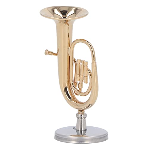 Puppenhaus-Miniatur-Tuba-Modell, Puppenhaus-Zubehör, Musikinstrumente, Miniatur-Messing, Vergoldetes Euphonium, Kleine Instrumente, Mini-Haus, Musikzimmer, Sukkulenten, von Acouto