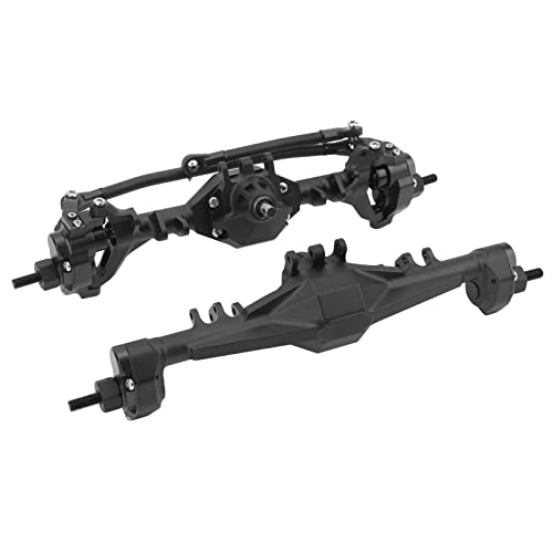 RC-Vorder-Hinterachse, CNC-Aluminiumlegierung, RC-Car-Vorder-Hinterachsen-Set für Axial Scx10II Rgt 86100 Redcat Gen8, Schwarz, Hervorragende Steigleistung, Damit Ihr Auto von Acouto