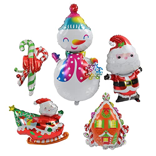 Weihnachtsfolienballons Vater Weihnachten Schlitten Weihnachtsmann Weihnachtsmann Schneemanhaus Weihnachtsballons Dekoration Kit Sorte Anlässe Vielseitige Dekoration Ist Christma von Acouto