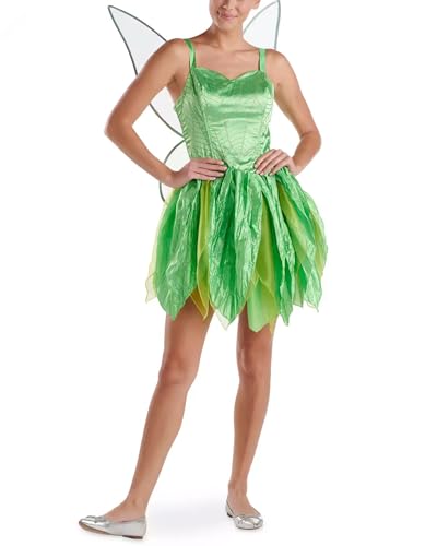 Acrawnni Damen Tinkerbell Waldfee Kostüm Halloween Pretty Pixie Prinzessin Cosplay Tube Tops Kleid mit Flügeln (K-Green, L) von Acrawnni