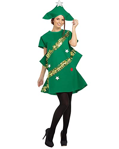 Acrawnni Erwachsenen-Weihnachtskostüm, für Herren und Damen, passendes Party-Kostüm, lustiges Weihnachtsbaum-Cosplay-Kleid mit Geschenk, geformte Weihnachtskostüme, C-green Erwachsene, 36 von Acrawnni