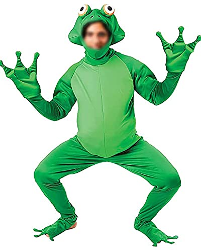 Lustiger Froschkönig für Herren, Cosplay-Kostüm, Halloween, Erwachsenen-Cosplay, Party, Einteiler, grün, XXL von Acrawnni