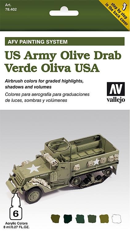 AFV Armour Painting System - US Army Olive Drab von Acrylicos Vallejo