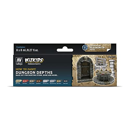 Acrylicos Vallejo 214959 80251 Farb-Set, WizKids Dungeon Depths, 8 x 8 ml Modellbau, Verschieden von Vallejo